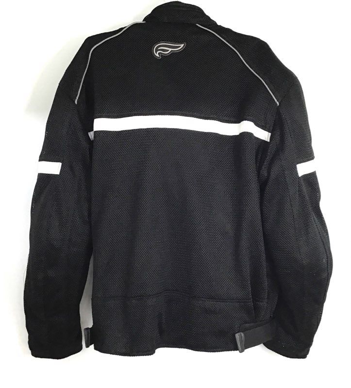 Fulmer Men's Black Mesh Armored Motorcycle Jacket Reflective Breathable Sz L