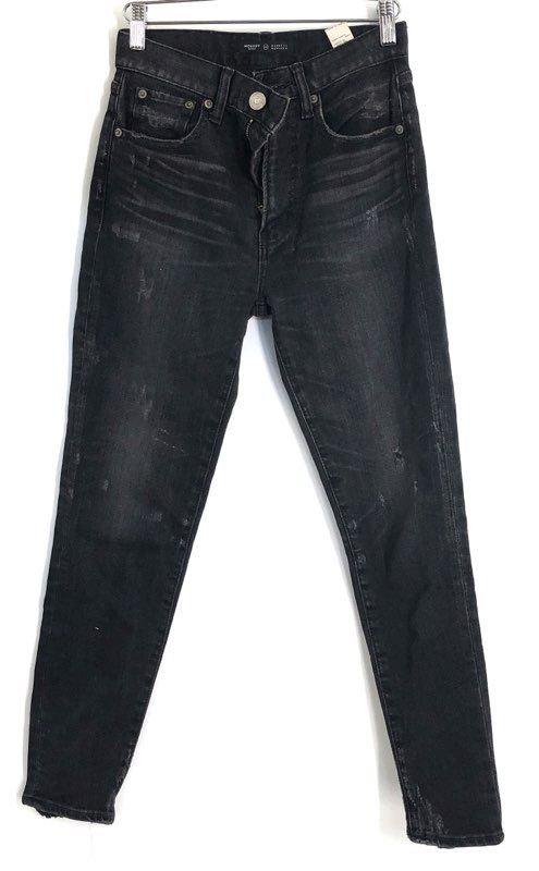 Moussy Vintage Barneys New York Women's Faded Black Distressed Skinny Jeans 24