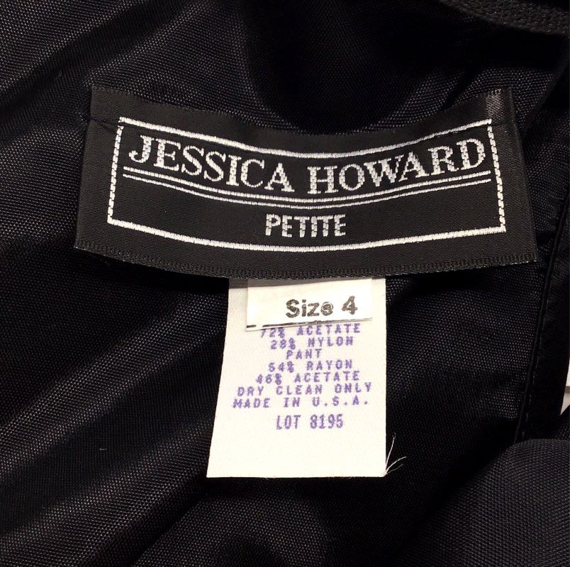 Vintage 90s Jessica Howard Women's NWT Black Velvet Peplum Top Vest Sz 4P