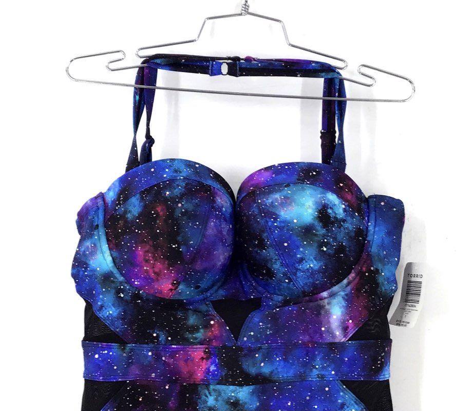 NWT Torrid Women's Multicolor Galaxy One-Piece Swimsuit - Size 1