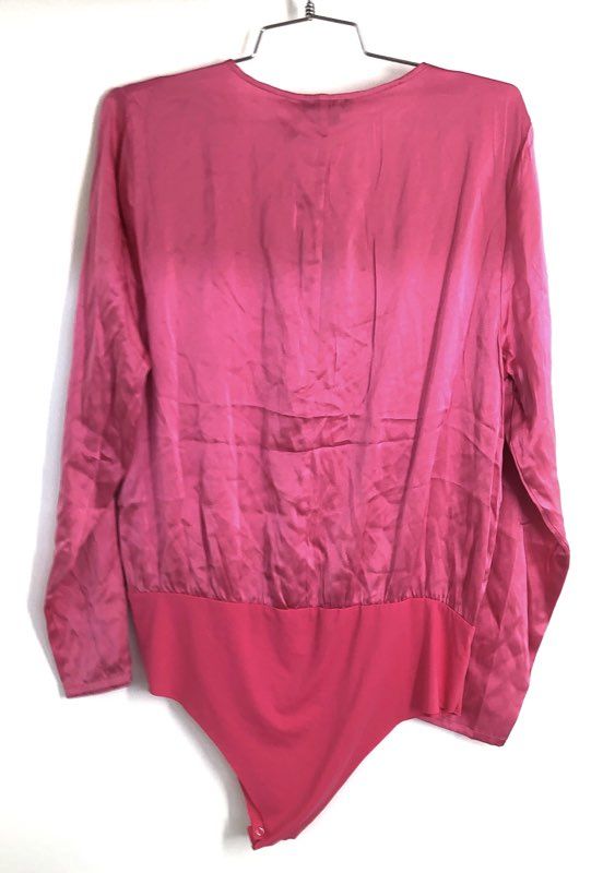 AS by DF Women's Eleutheria Silk Bodysuit Bombshell Pink NWT Sz M