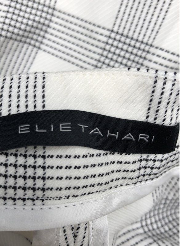 NWT Elie Tahari Women's Sky White Plaid Trouser Pants - Size 4