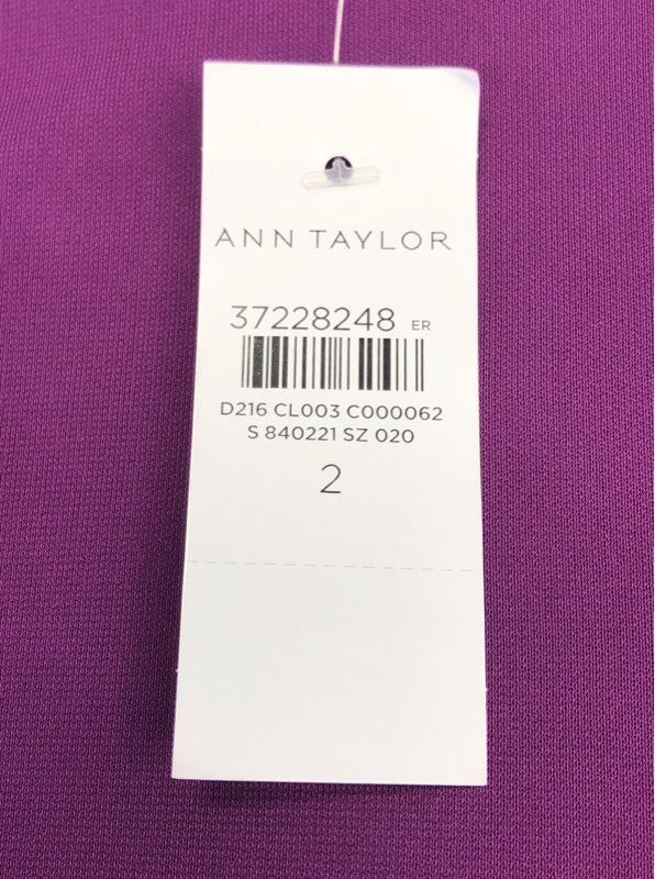 Ann Taylor Women's Purple Mock Neck Shoulder Button Belted Dress Sz 2 NWT