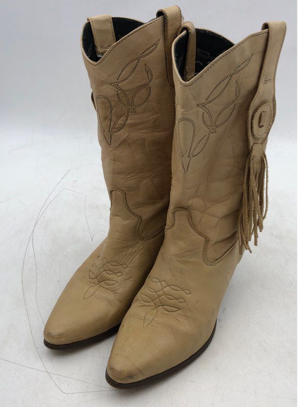 Laredo Women&#39;s Tan Leather Cowgirl Western Boots - Size 6.5M