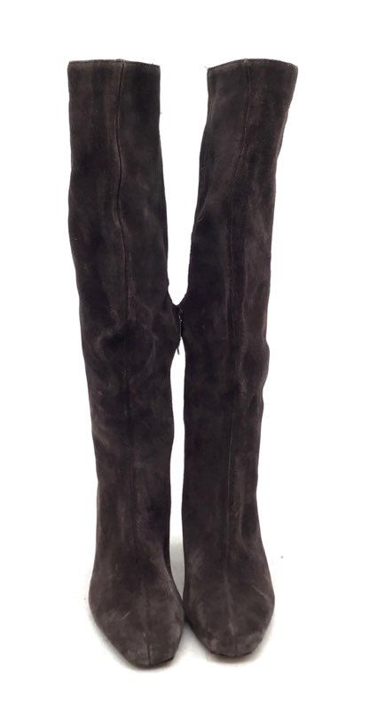 Ann Taylor Brown Suede Square Toe Block Heel Knee High Boots Size 5M