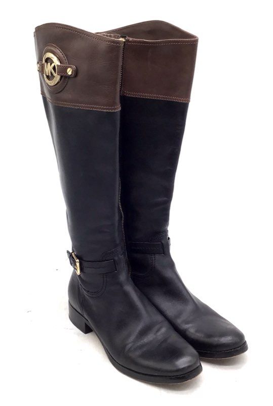 Michael Kors Women's Black Brown Riding Boots - Size 8.5M