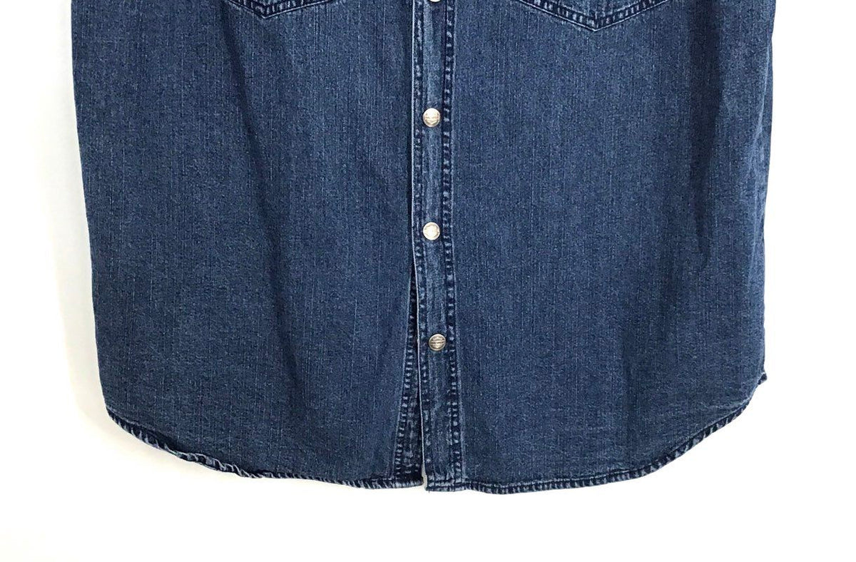 Vintage Harley-Davidson American Legend Denim Cutoff Biker Vest Sz XL