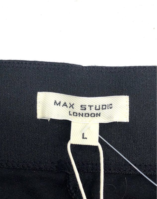 Max Studio London Women's Black Wide Leg Cropped Pants Sz L NWT