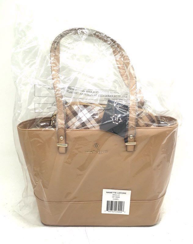 NWT Nanette Lepore Camel Tote Purse With Crossbody Bag