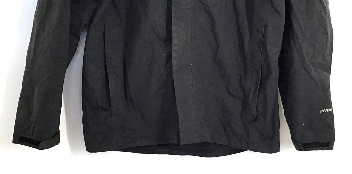 The North Face Men's Black HyVent Hooded Waterproof Rain Jacket Shell Sz M