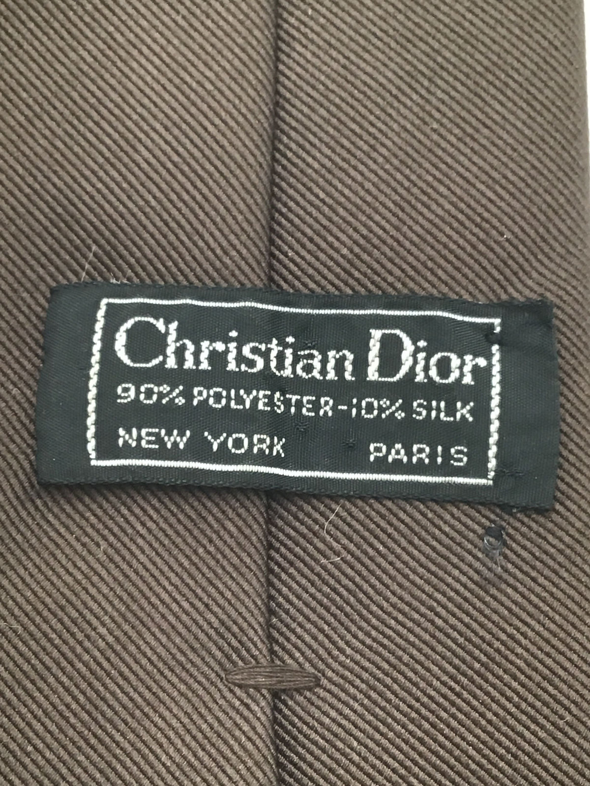 Christian Dior Men&#39;s Brown Pointed Tie With COA