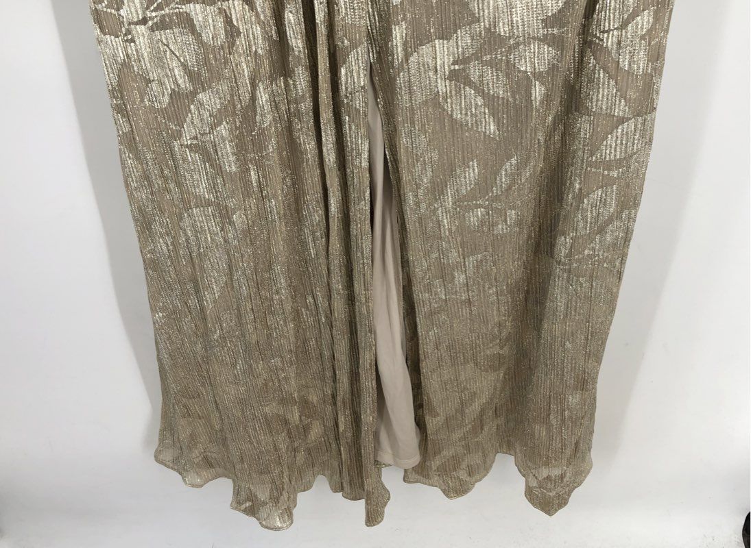 NWT Adrianna Papell Women's Champagne Metallic Print Maxi Dress - Size 18W