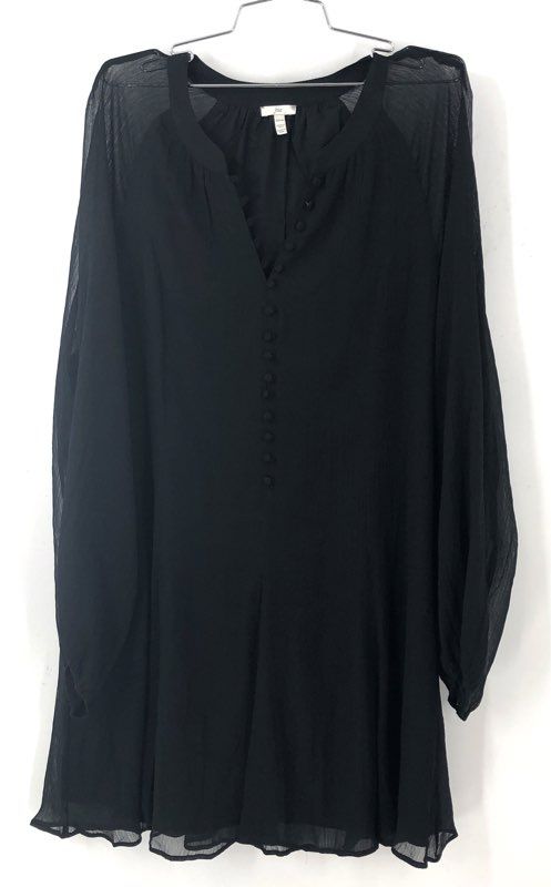 NWT Joie Women's Caviar Black Long Sleeve Short Mini Dress Size 2XL