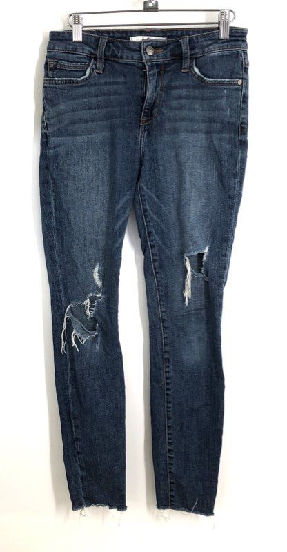 Sam Edelman Women's The Kitten Mid Rise Skinny Ankle Jeans Blue Distressed Sz 27