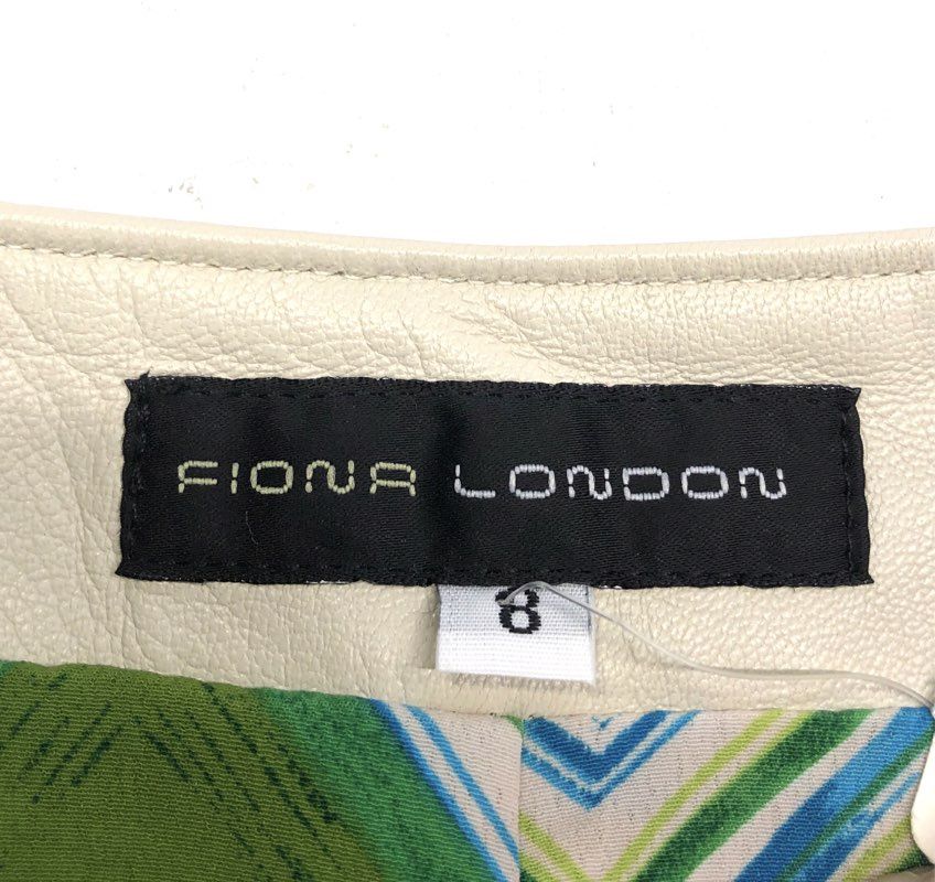Fiona London Women's Vintage Y2K Cream Leather Pencil Mini Skirt Lined Sz 8