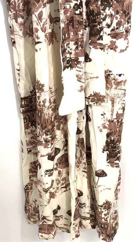ABS Allen Schwartz Women's Cream Brown Toile Jumpsuit Wide Leg Sz M NWT