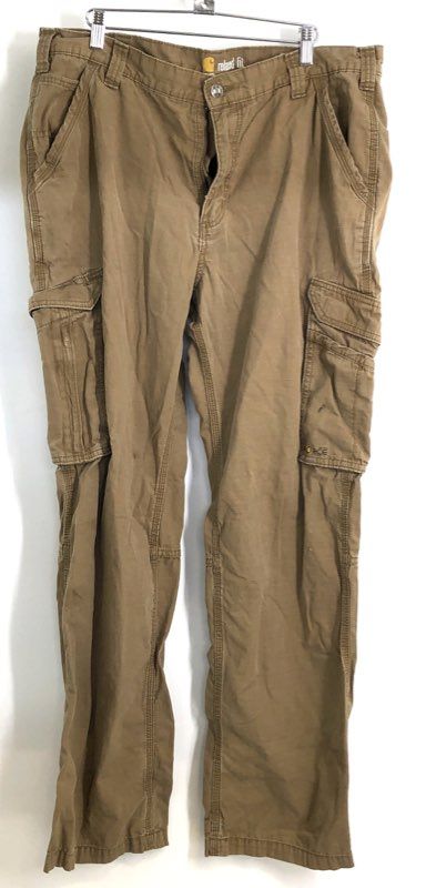 Carhartt Men's Khaki Force Relaxed Fit Ripstop Cargo Pants Sz 38x32
