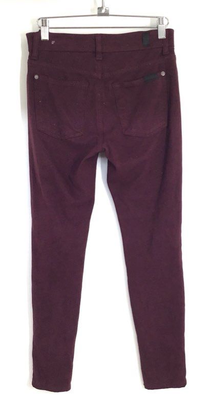 7 For All Mankind Women's Burgundy Faux Suede Skinny Stretch Pants Size 27