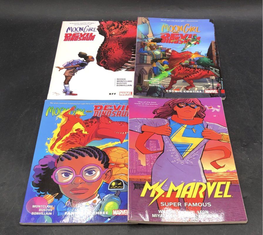 Marvel Comic Lot 2010s Moon Girl Ms. Marvel Trade Paperback 4 TPB Books
