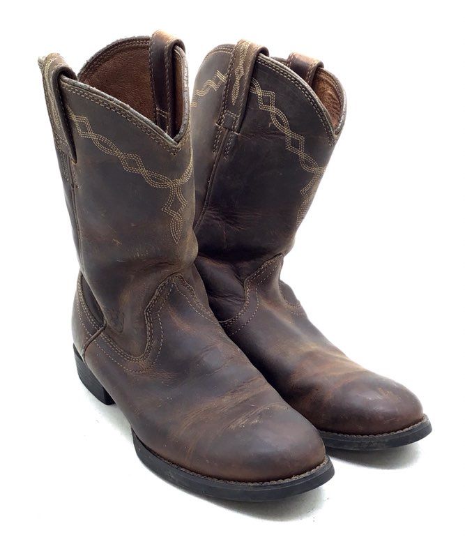 Ariat Women's Heritage Roper Brown Leather Western Boots - Size 8B