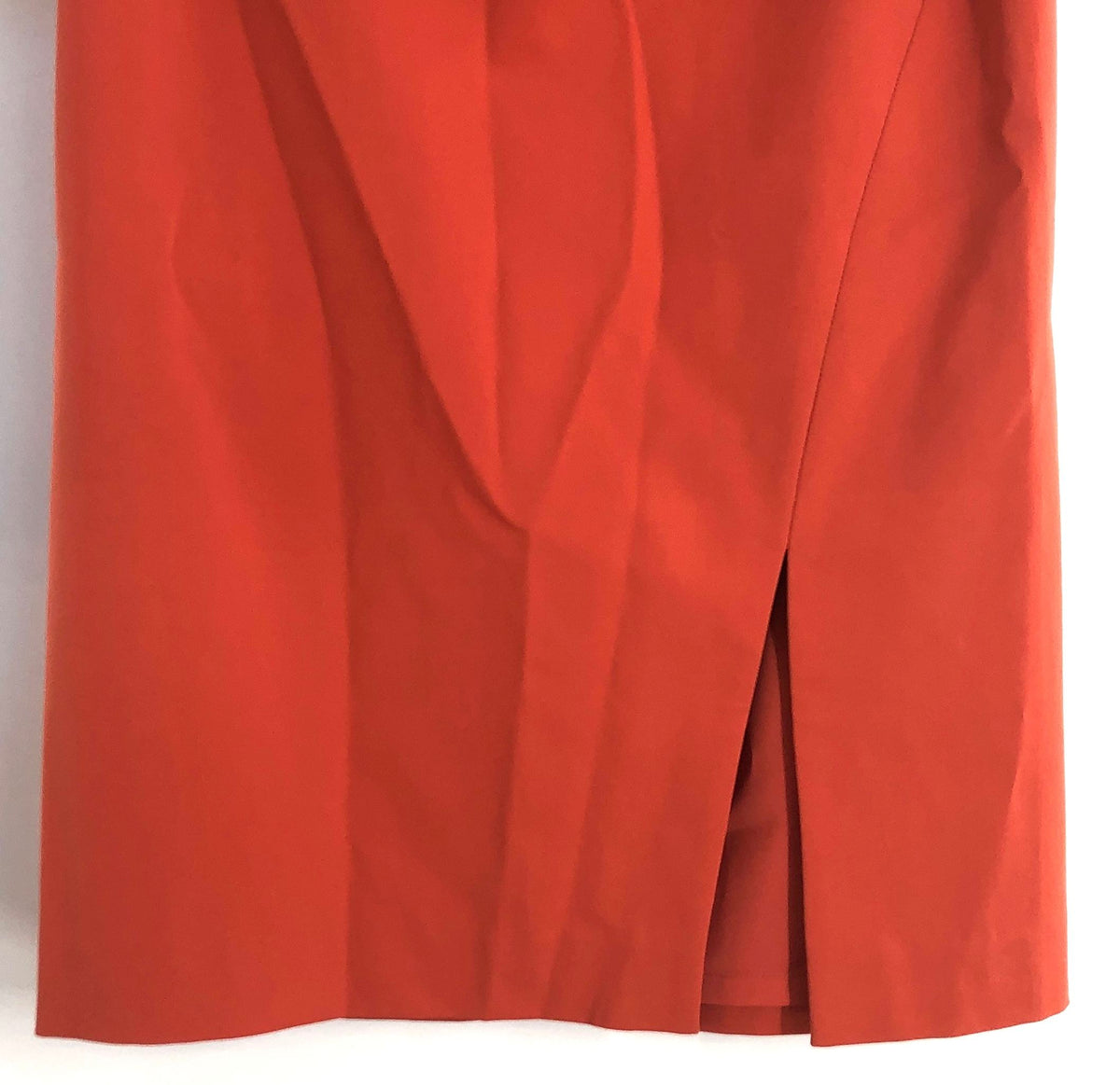 Lafayette 148 New York Women's Orange Front Slit Cotton Pencil Skirt Sz 4