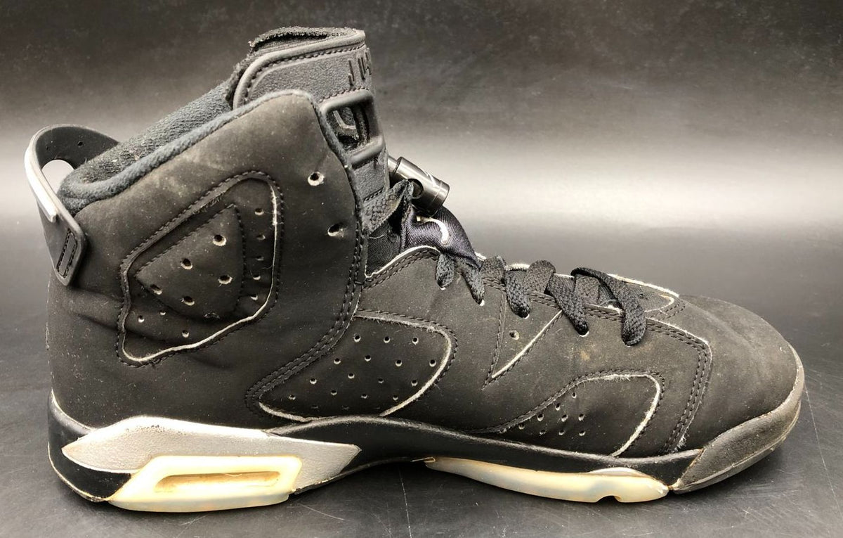 Nike Air Jordan 6 Retro GS 'Chrome' Boys' Black/Silver Sneakers - Size 7Y (+COA)