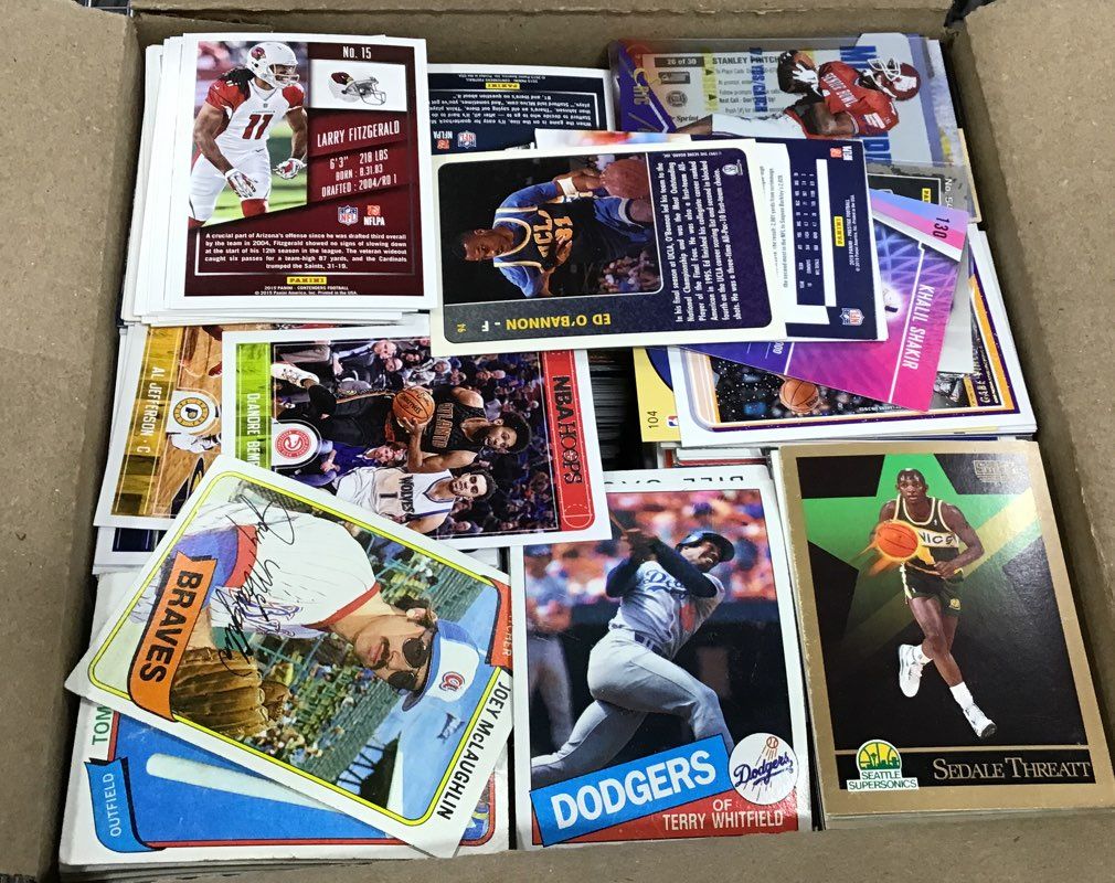 16.9 Lbs. Lot Of Collectible Sports Trading Cards. Medium Box, Unsorted