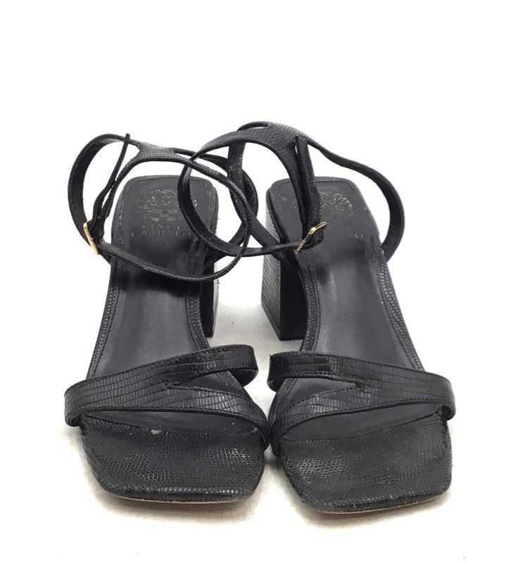 Vince Camuto Women&#39;s Black Block Heel Strappy Sandal - Size 9M