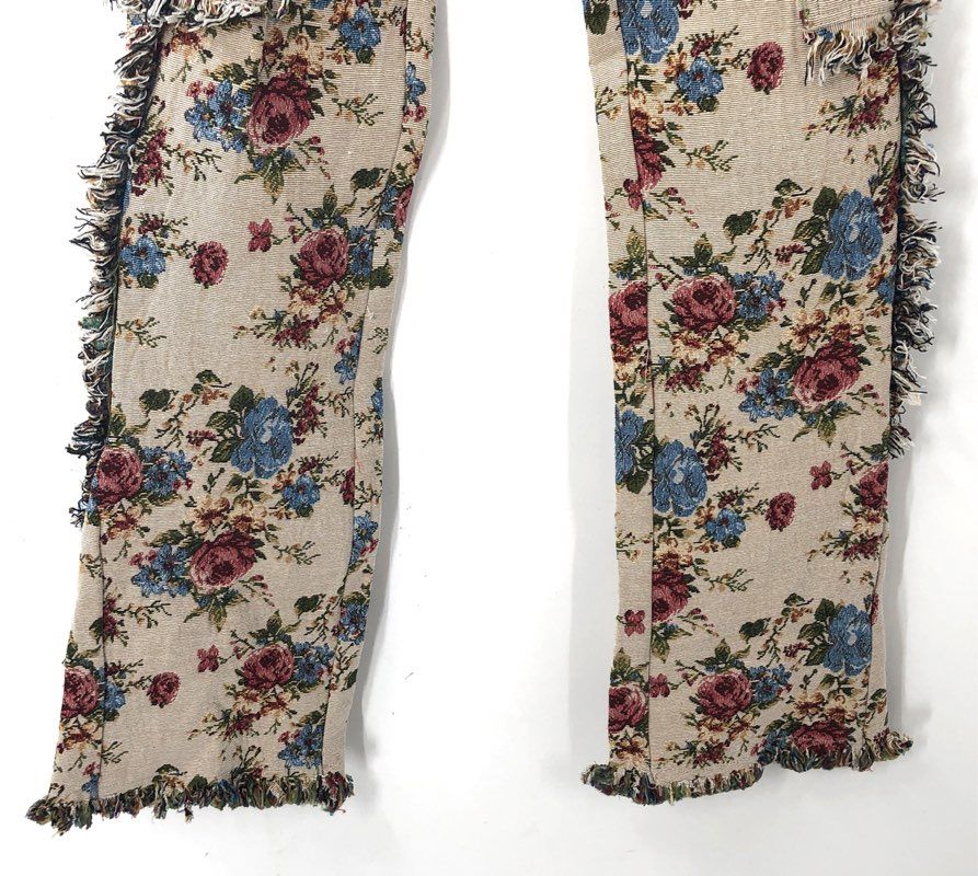 Rockstar Original Boys Rhodes Floral Tapestry Fringe Cargo Pants NWT Sz 14