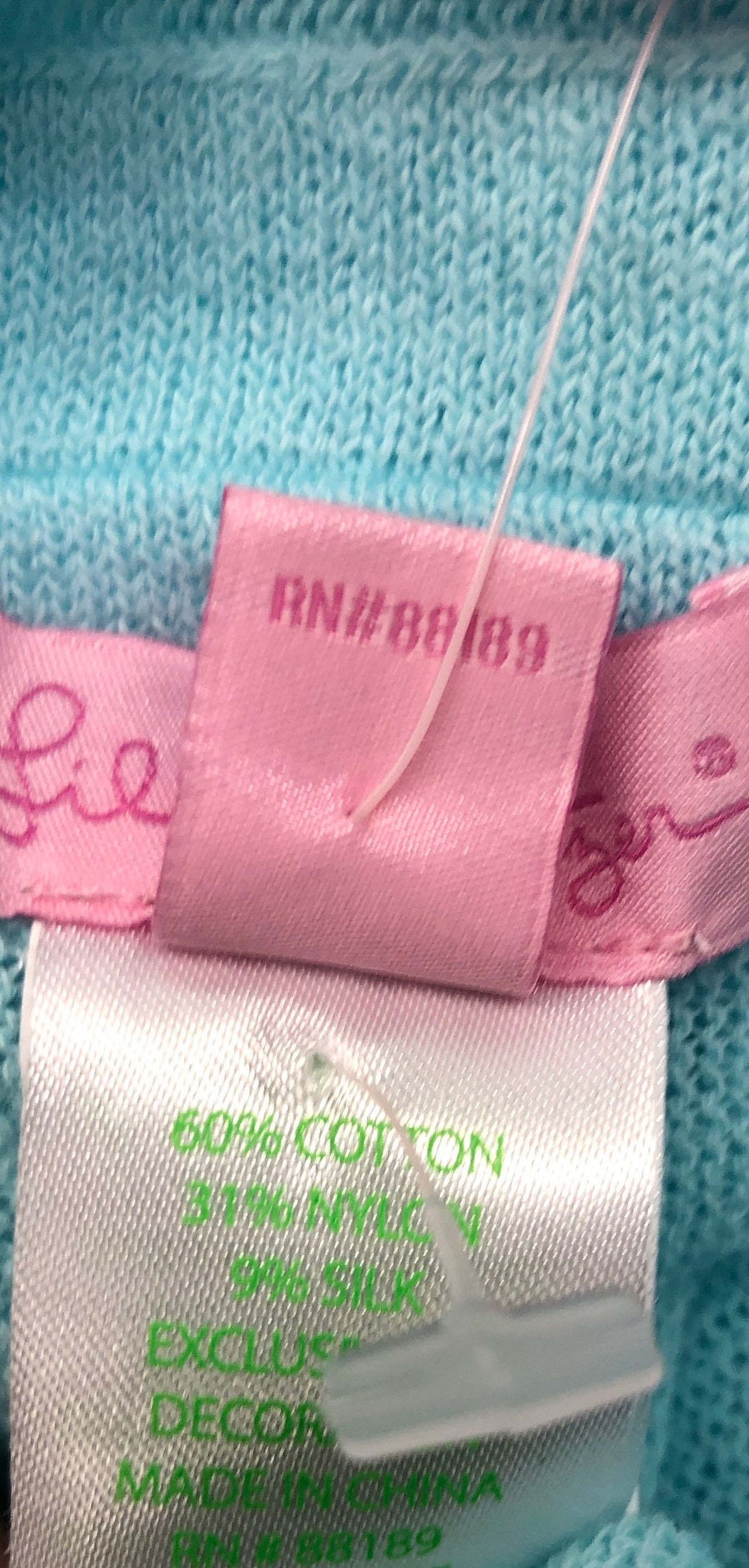 Lilly Pulitzer Women's Elene Wrap Seasalt Blue Cotton Silk Blend Tassel NWT OS