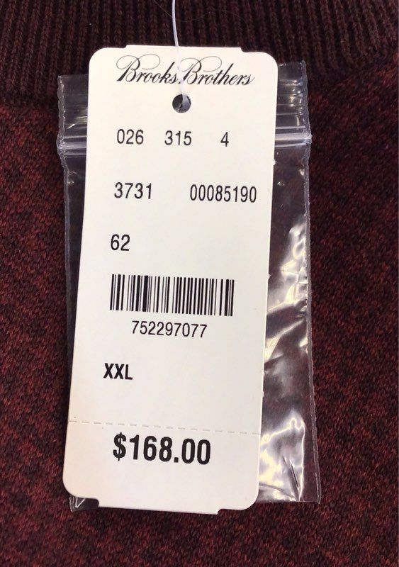 NWT Brooks Brothers Men's Maroon Sweater - Size 2XL