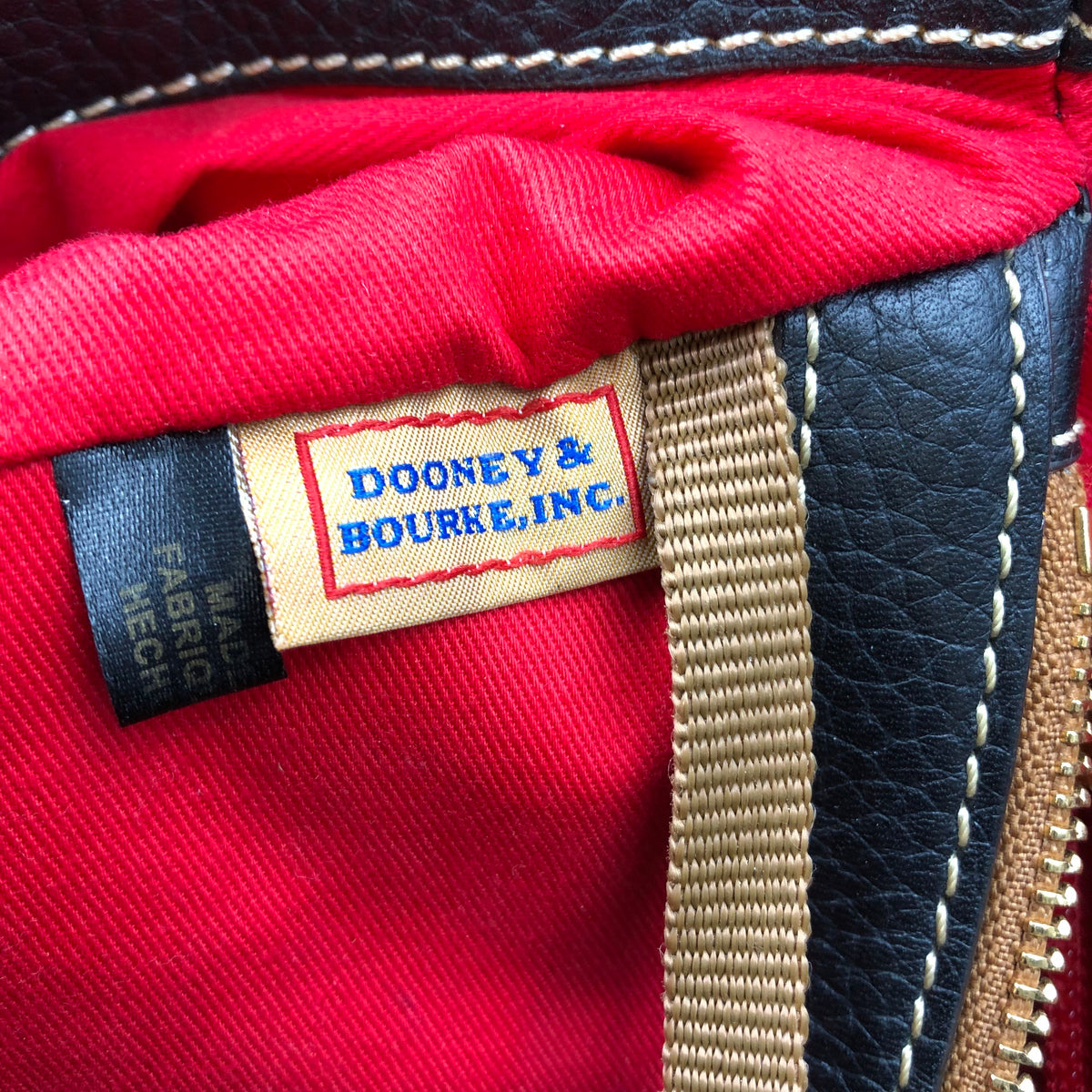 Dooney & Bourke Black Pebbled Leather Madeline Satchel Bag Gold Hardware COA