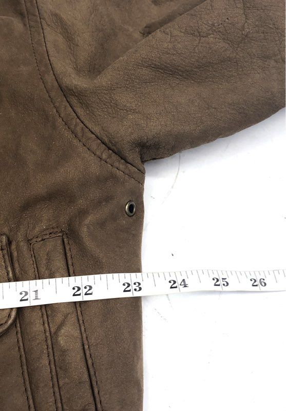 Vintage 90s G-III Global Identity Men's Brown Leather Bomber Jacket Sz L