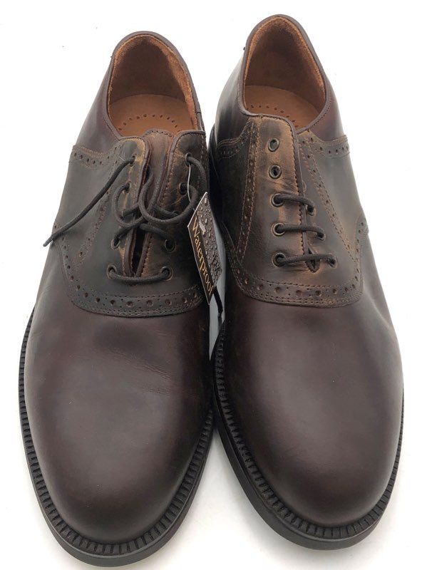Johnston & Murphy Waterproof Brown Leather Saddle Oxford Shoes Size 12 W