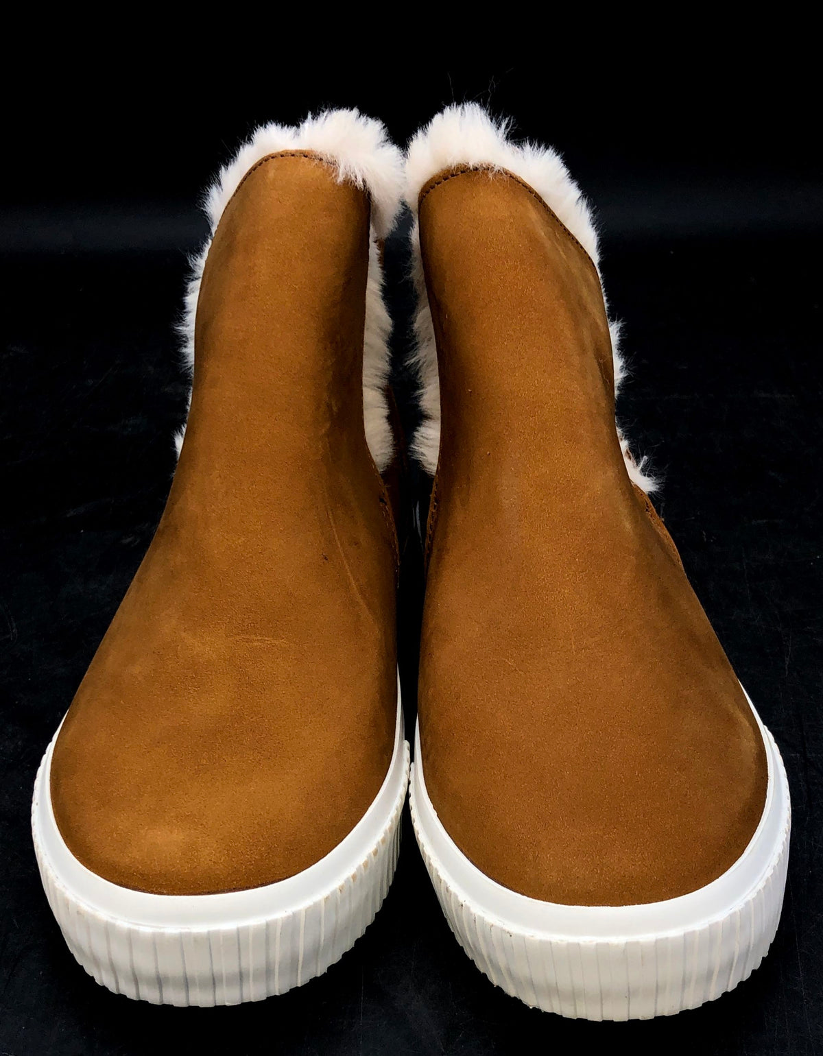 Timberland Skyla Bay Brown Suede Faux Fur Pull-On Ankle Boots Sneaker Wmns Sz 6