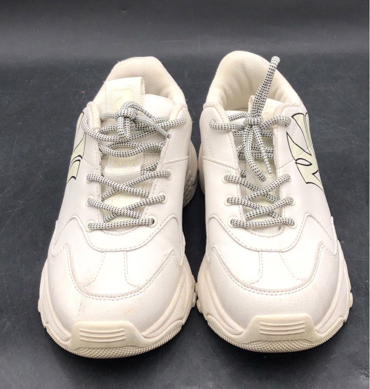 MLB New York Yankees Big Ball Chunky Off White Platform Sneakers Size 6.5
