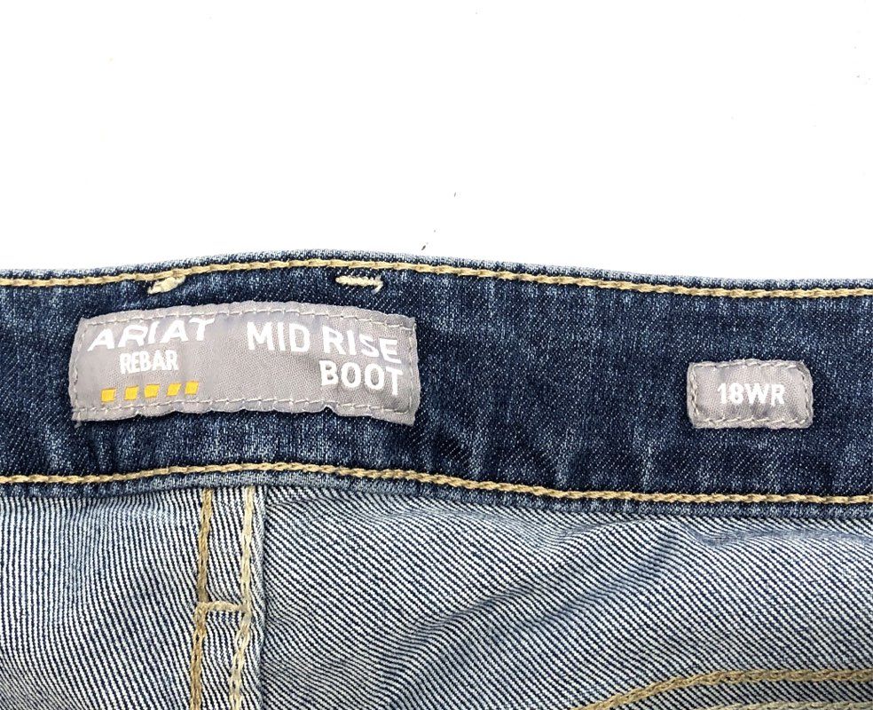Ariat Women's Rebar Mid Rise Boot Cut 2X Durable Carpenter Jeans Sz 18WR NWT