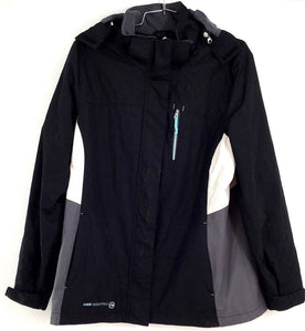 Radiance Free Country Women's Black White Hooded Ski Jacket - Size L