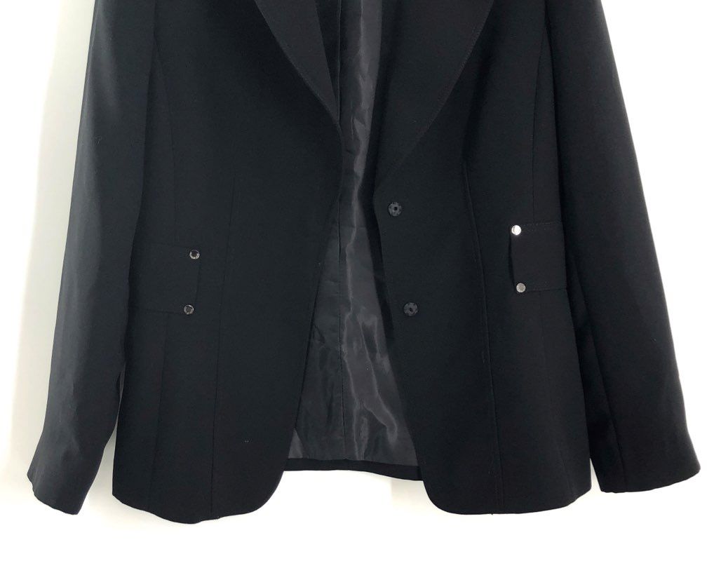 Tahari Arthur S. Levine Women's Black Two-Button Blazer Jacket Side Tabs Sz 6