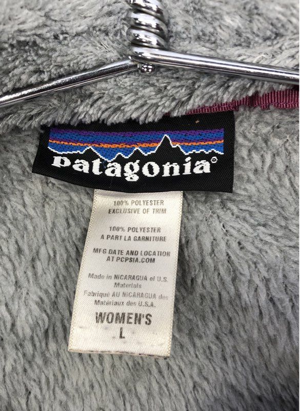 Patagonia Women's Gray Re-Tool Snap-T Pullover Fleece Jacket Pink Trim Size L