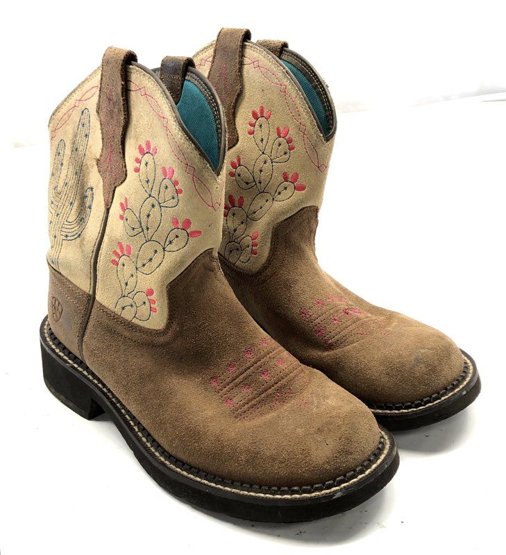 Ariat Fatbaby Heritage Dapper Cactus Brown Western Boots Women's Size 7.5 B