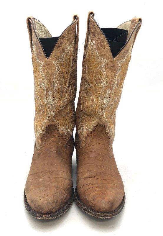 Ferrini Men's Tan Textured Leather Western Cowboy Boots Size 11 D