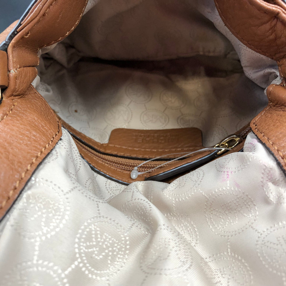 Michael Kors Brown Pebbled Leather 'Bedford' Crossbody Bag (+COA)