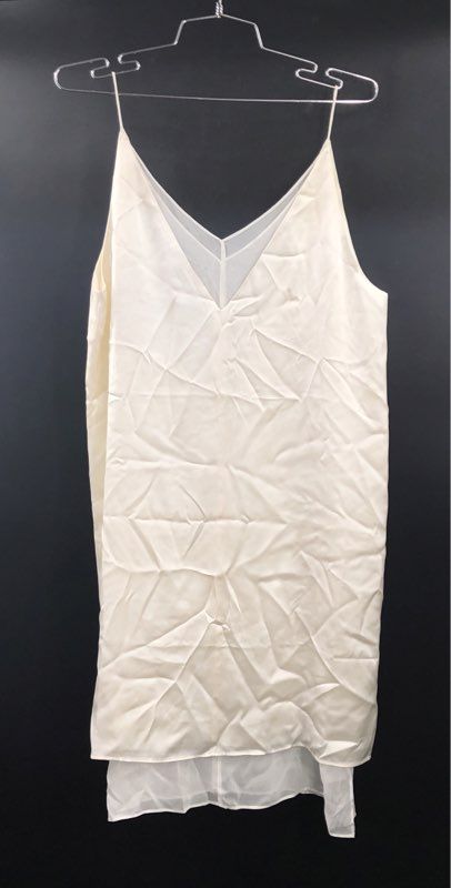 Club Monaco Women's Ivory Silk V-Neck Layered Camisole Tank Top Sz 6