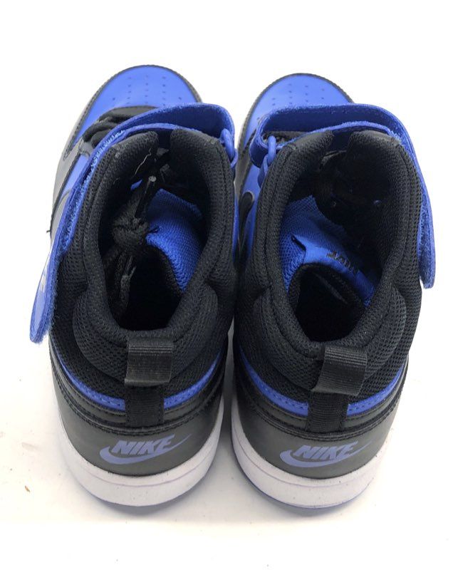 Nike Court Borough Mid 2 Black Hyper Royal GS Sneakers Size 6.5Y