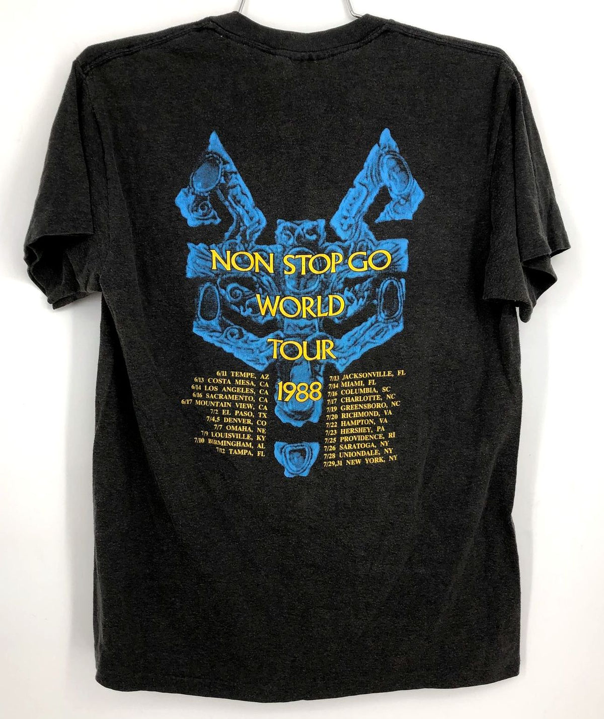 LOT of 2 Vintage 1988 Robert Plant &quot;Non Stop Go&quot; Tour Band T-Shirts - L &amp; XL