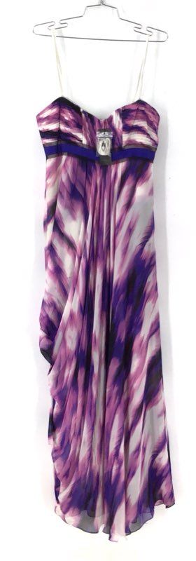 BCBGMAXAZRIA NWT Silk Strapless Begonia Print Gown Maxi Dress Sz 12