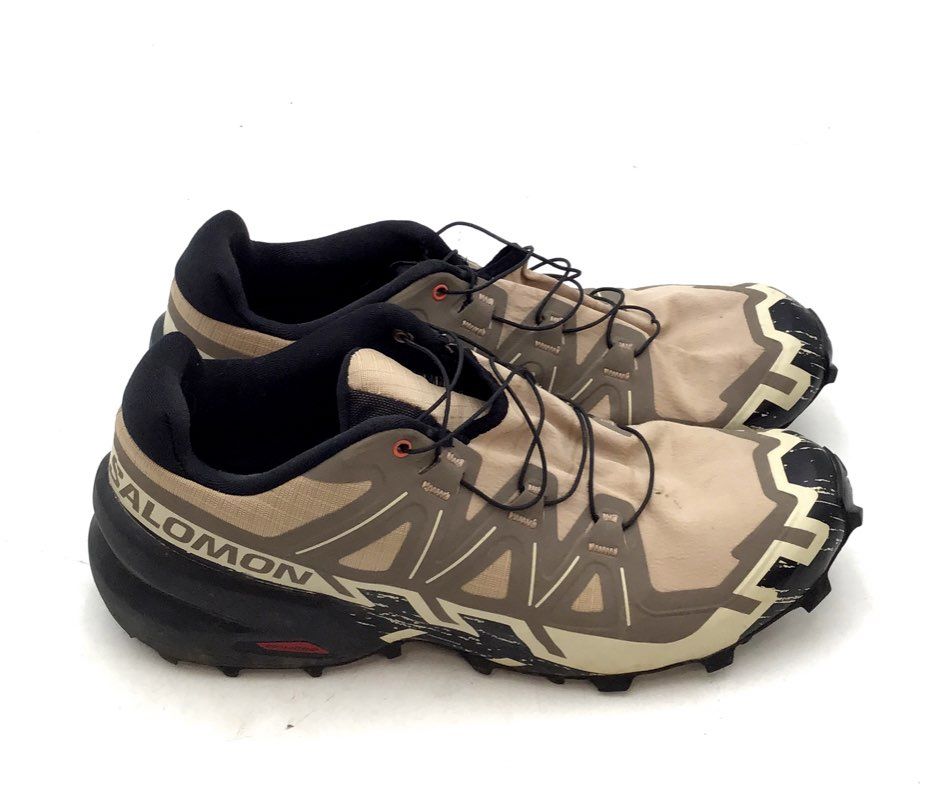 Salomon Speedcross 6 Tan Black Men's Trail Running Shoes Size 10