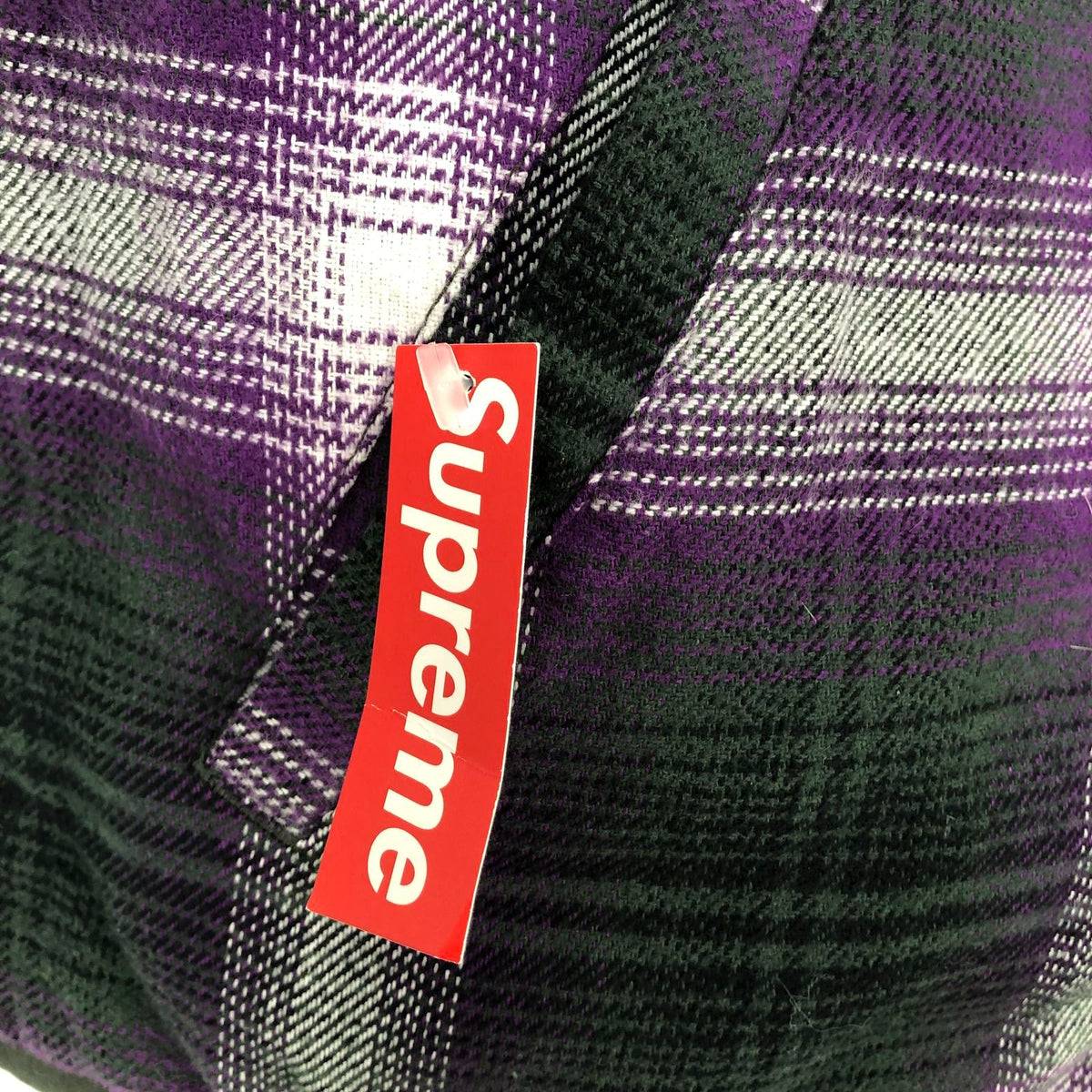 NWT Supreme Men&#39;s Purple/Olive Green Reversible Shadow Plaid Zip Vest - Size S