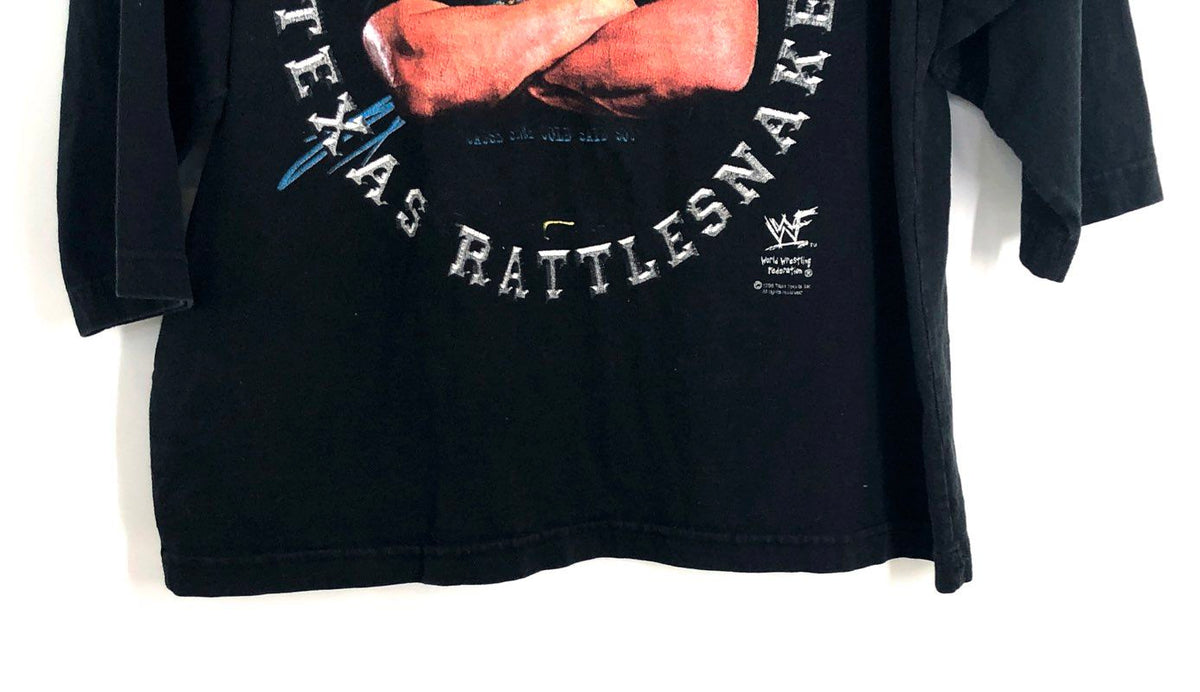 Vintage 1998 Stone Cold Steve Austin WWF Texas Rattlesnake V-Neck Shirt Sz M/L